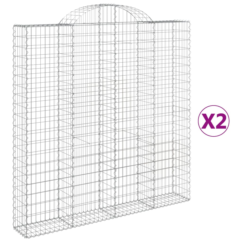 Cestas De Gaviones 2 Uds Forma De Arco Hierro 200x30x200/220 Cm_0