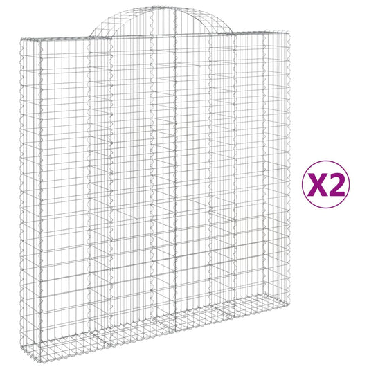 Cestas De Gaviones 2 Uds Forma De Arco Hierro 200x30x200/220 Cm_0