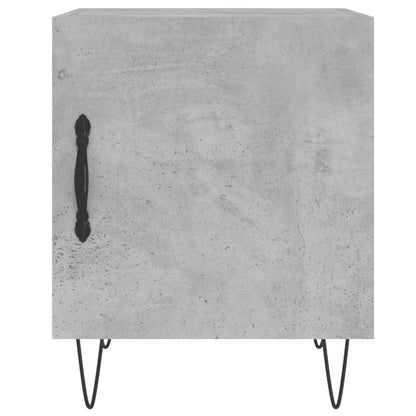 Mesita De Noche Madera De Ingeniería Gris Hormigón 40x40x50 Cm_4