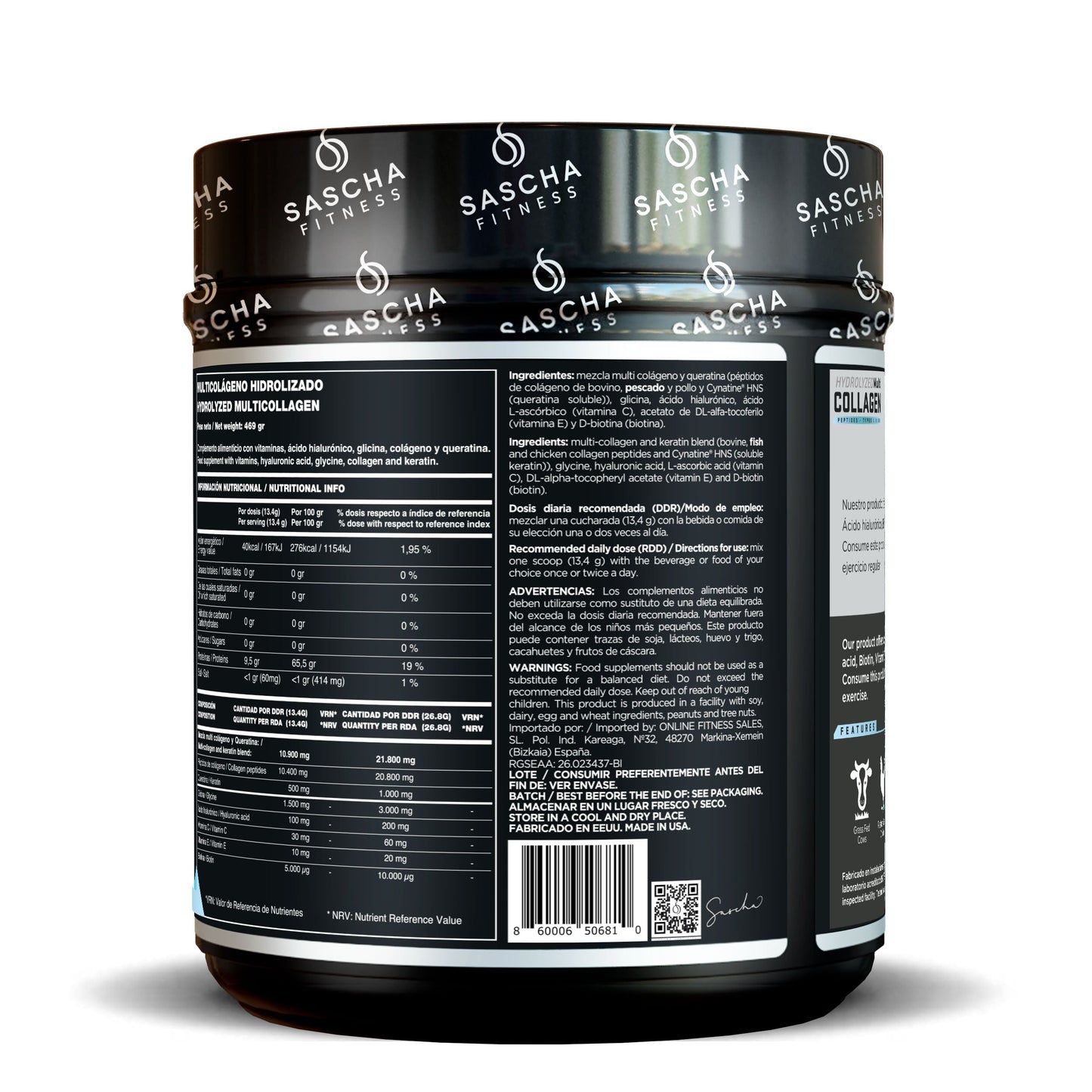 Colágeno Multi Hidrolizado Sin Sabor- Sascha Fitness España