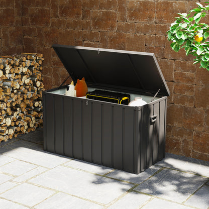 Outsunny Baúl De Almacenaje Exterior 450l Con 4 Ruedas 2 Asas 125,5x61,5x70 Cm_1