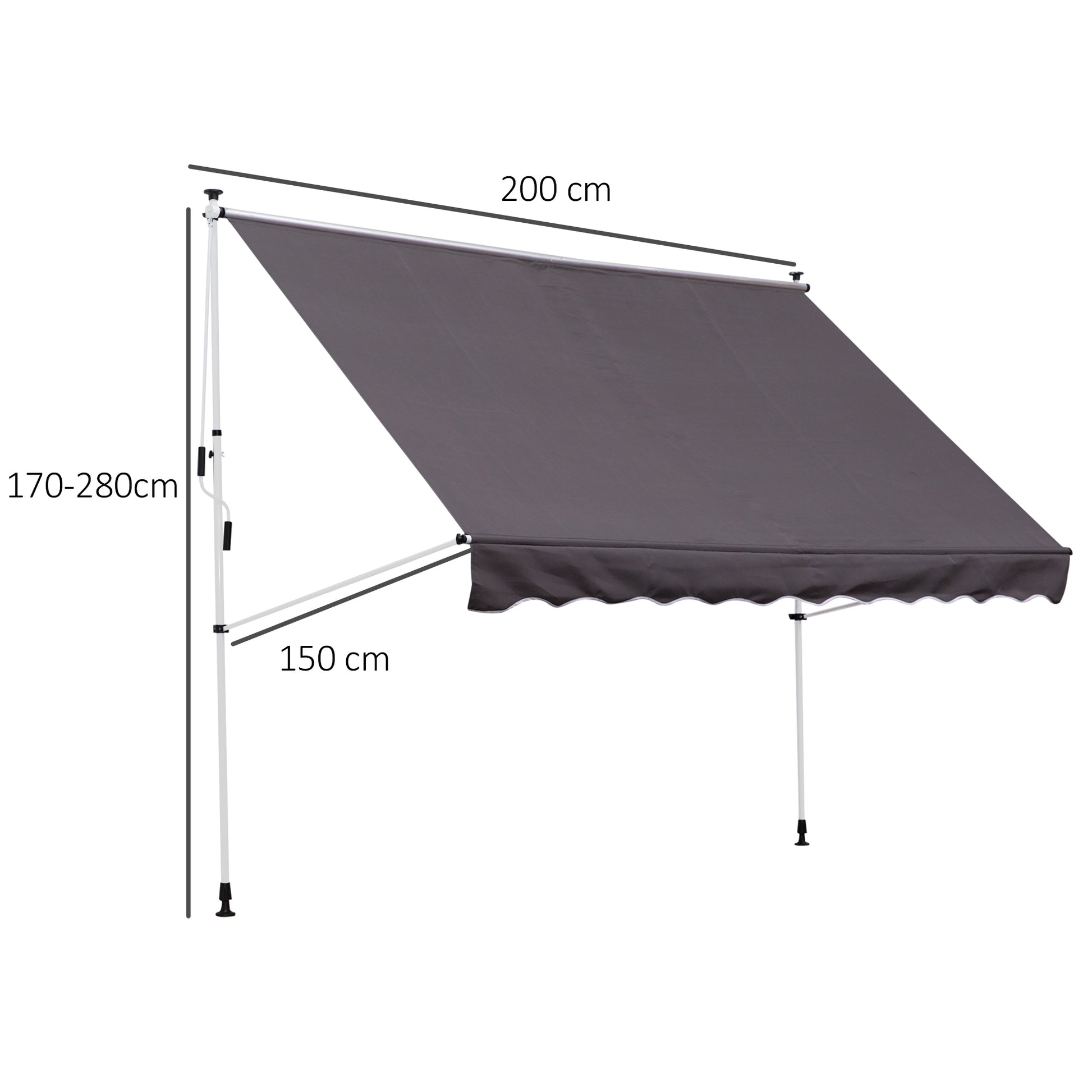 Outsunny Toldo Manual Retráctil 2x1_2