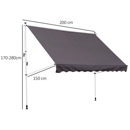 Outsunny Toldo Manual Retráctil 2x1_2