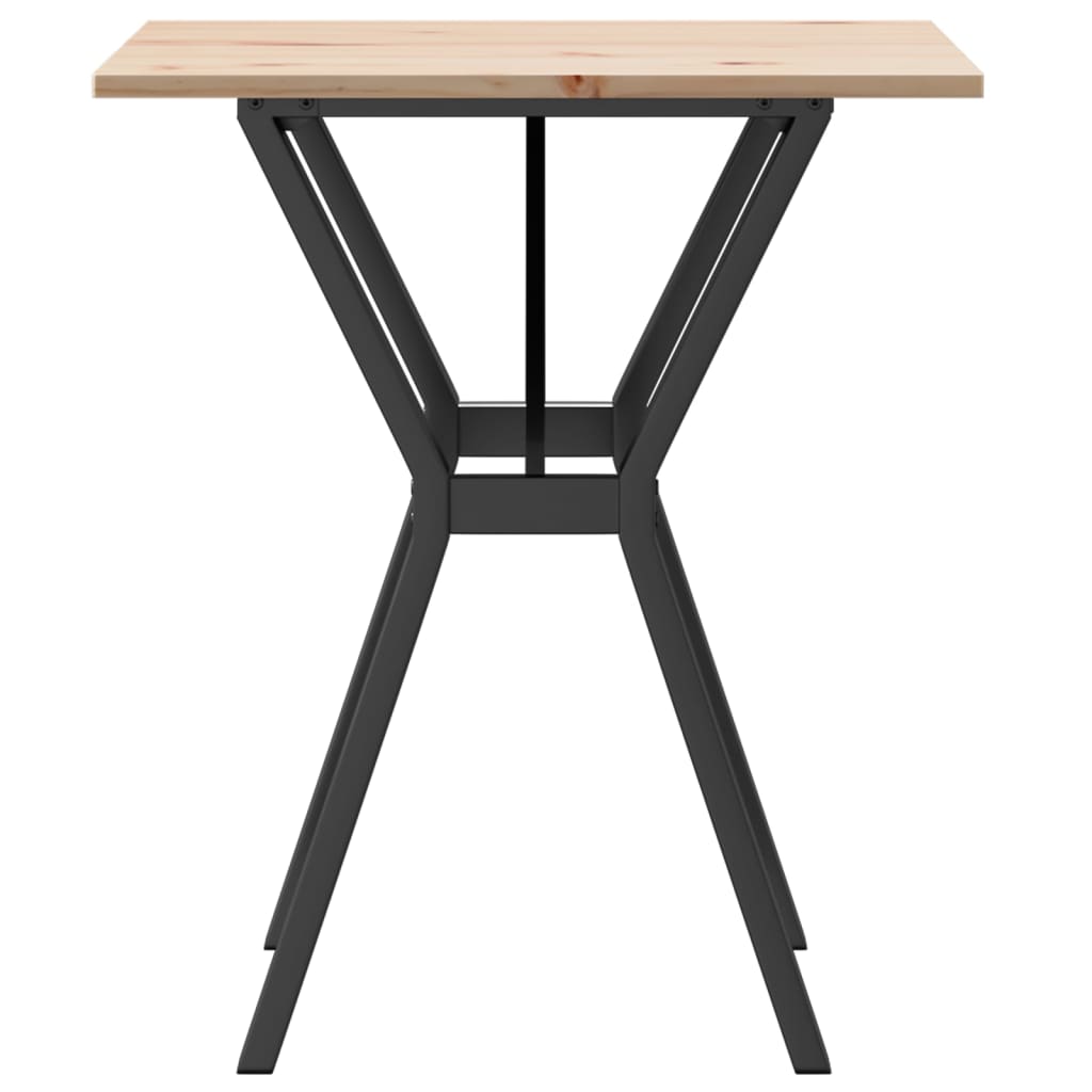 Mesa De Comedor Marco Y Madera Maciza Pino Y Acero 70x70x75 Cm_3