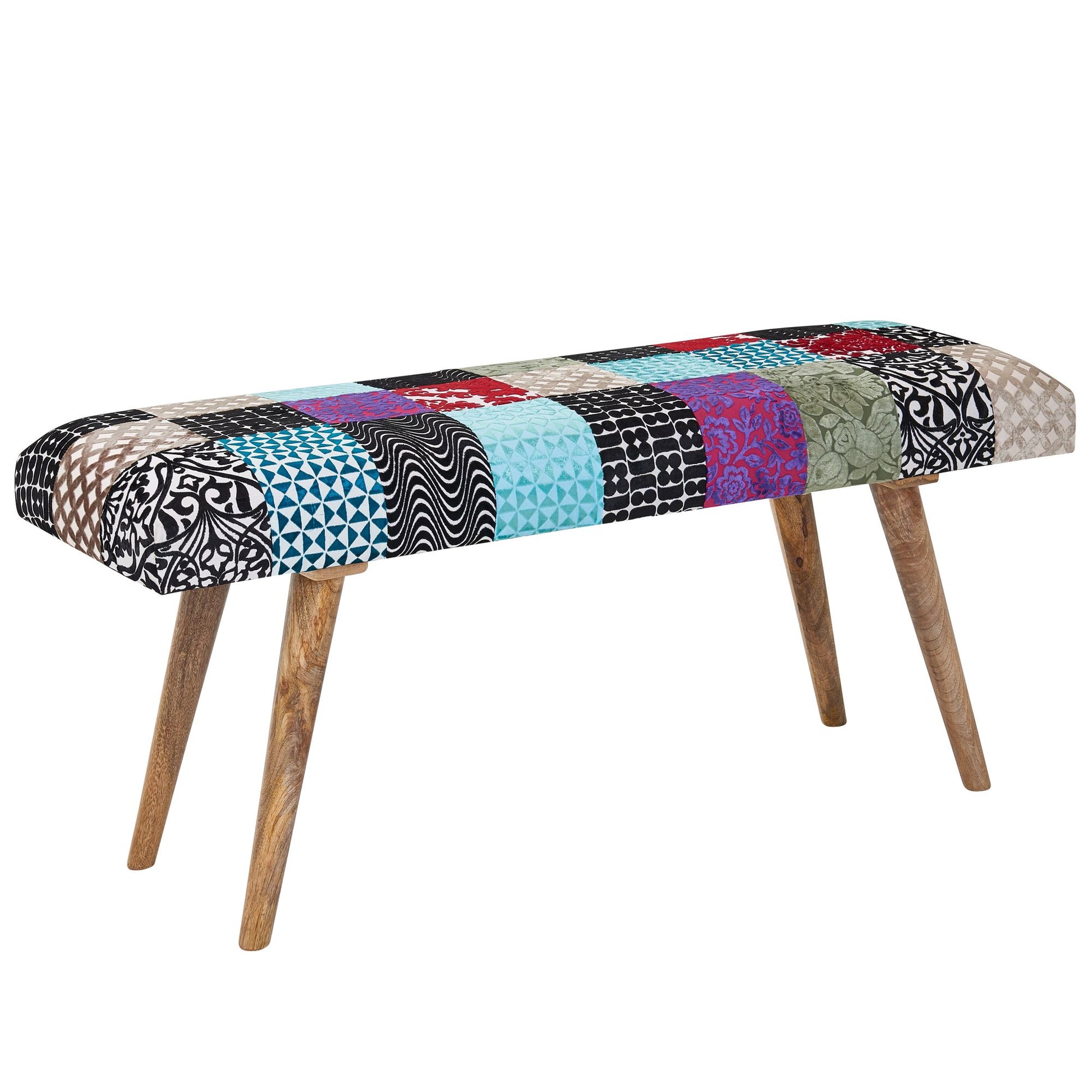 Banco De Madera Maciza Multicolor 117x51x38 Cm_0