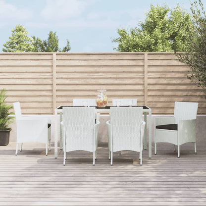 Vidaxl Set Comedor De Jardín 7 Pzas Con Cojines Ratán Sintético Blanco_1