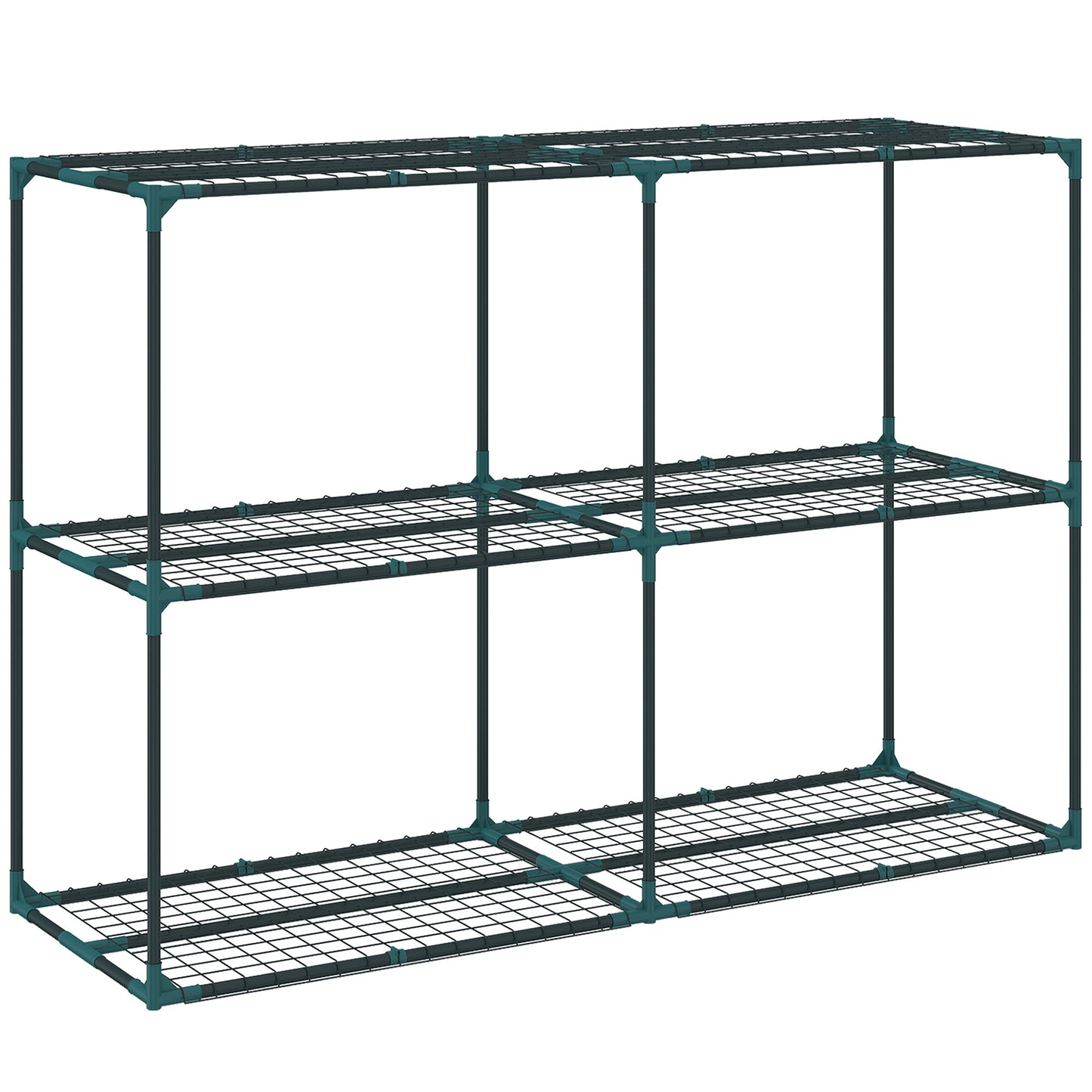 Outsunny Soporte Para Plantas De 3 Niveles De Acero 143x48x100 Cm Verde Oscuro_0