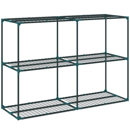 Outsunny Soporte Para Plantas De 3 Niveles De Acero 143x48x100 Cm Verde Oscuro_0