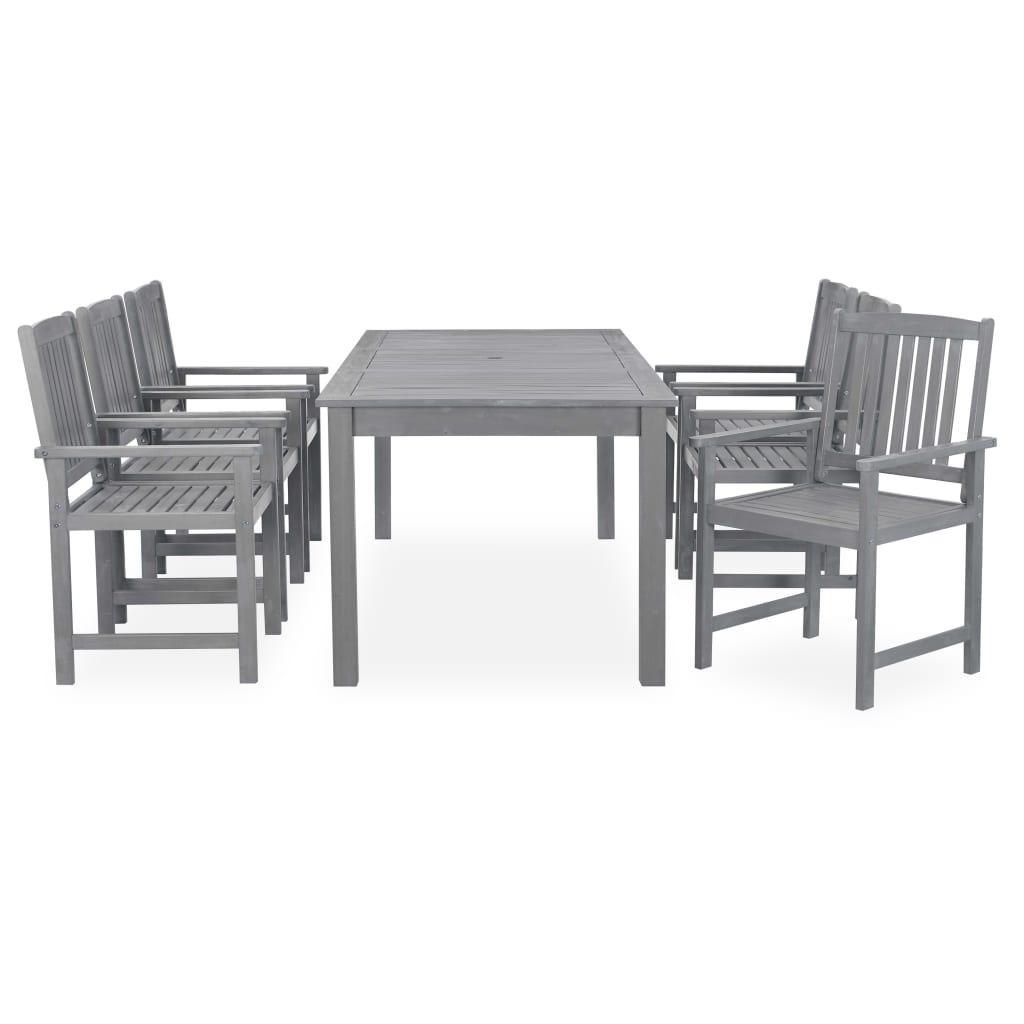 Vidaxl Set De Comedor De Jardín 7 Piezas Madera Maciza De Acacia Gris_1