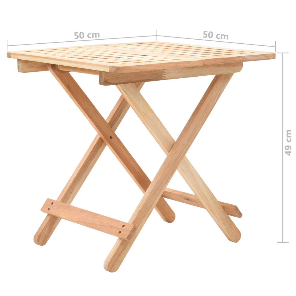Mesa Auxiliar Plegable De Madera Maciza De Nogal 50x50x49 Cm_4