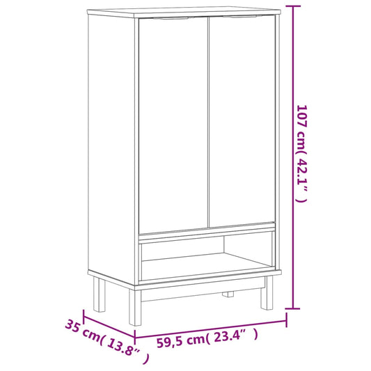Zapatero Flam Madera Maciza De Pino 59,5x35x107 Cm / Vetonek_0