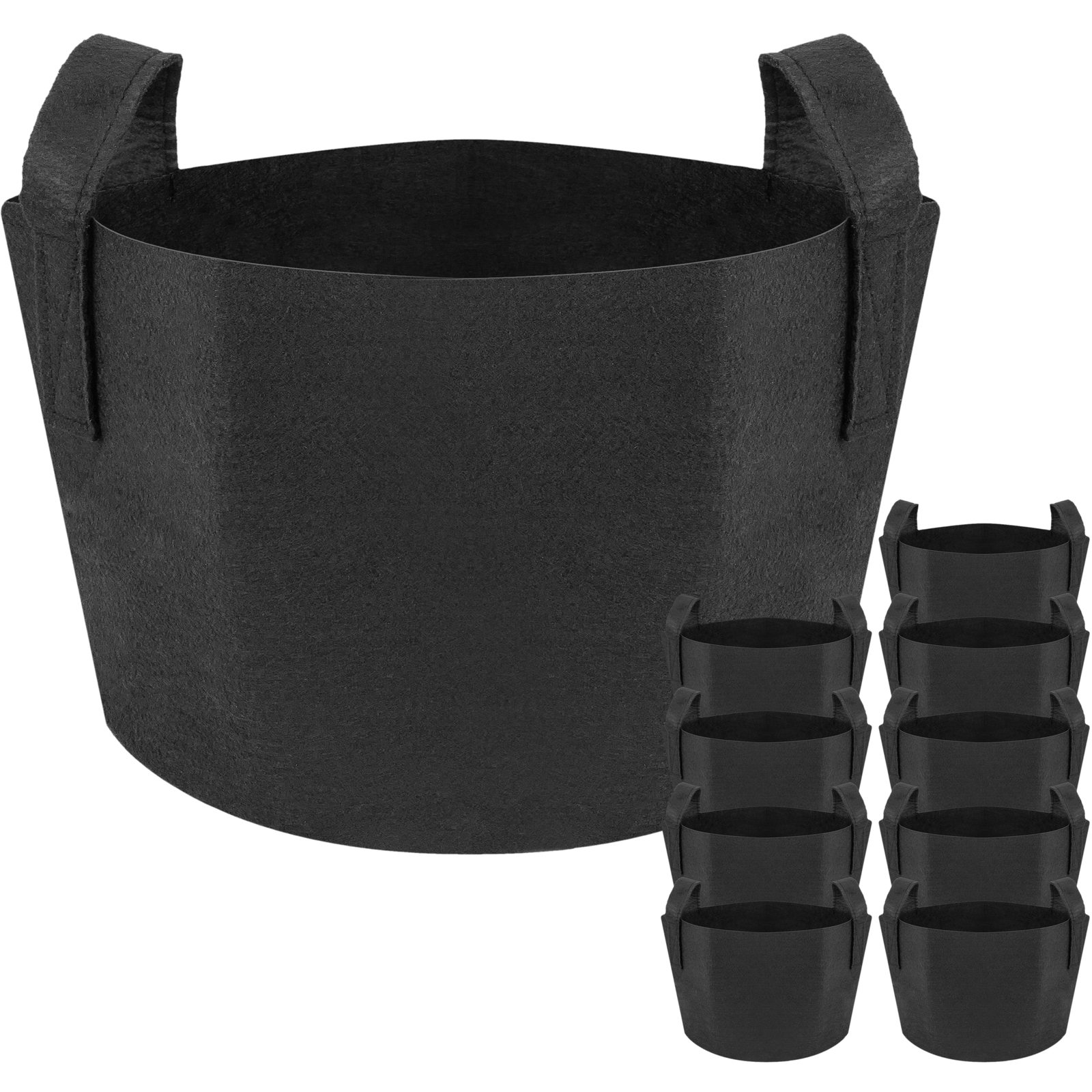 Bolsa Para Cultivo Y Crecimiento De Plantas Maceta De Tela Geotextil De 20 Litros 30x27cm 10-pack_0