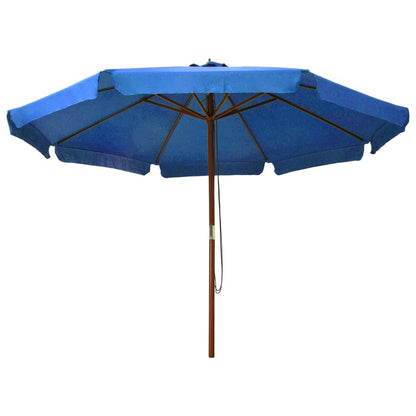Vidaxl Sombrilla De Jardín Con Palo De Madera Azul Celeste 330 Cm_1