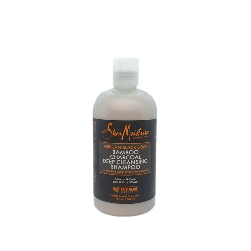 Champú Limpiador Profundo Jabón Negro Africano Carbón Bambú Shea Moisture 384ml_0
