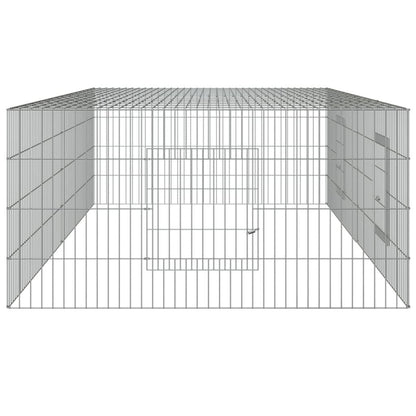 Vidaxl Jaula Para Conejos 2 Paneles Hierro Galvanizado 220x110x55 Cm_4