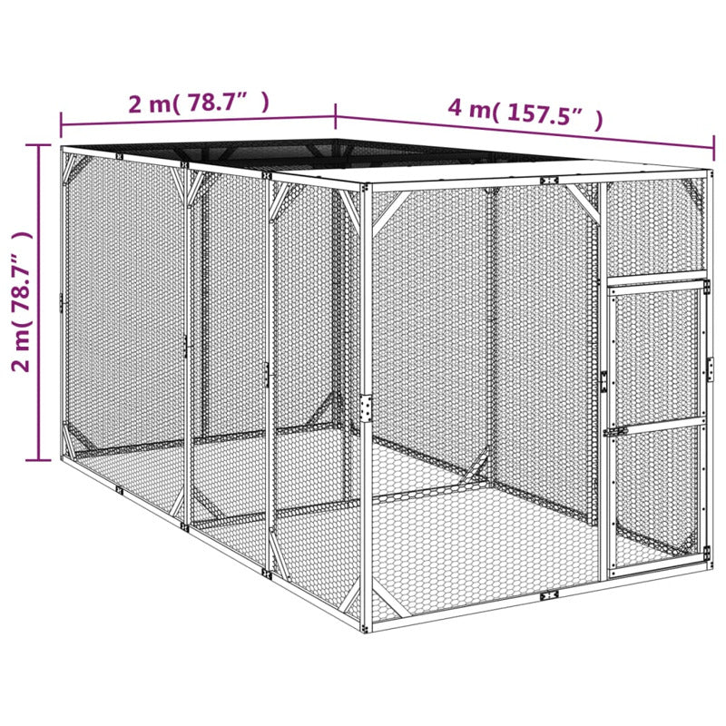 Vidaxl Gallinero Madera Maciza De Pino Impregnada 200x400x200 Cm_5