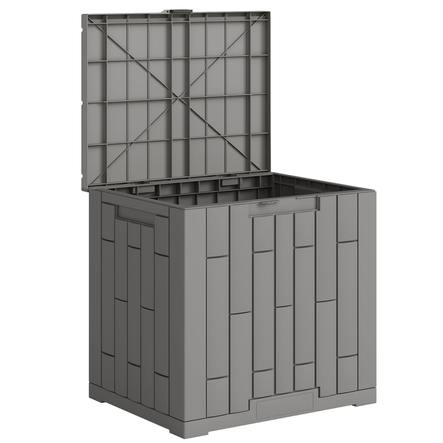 Outsunny Arcón Exterior 114l De Pp Con Cerradura Resistente Al Agua Anti-uv Gris_0