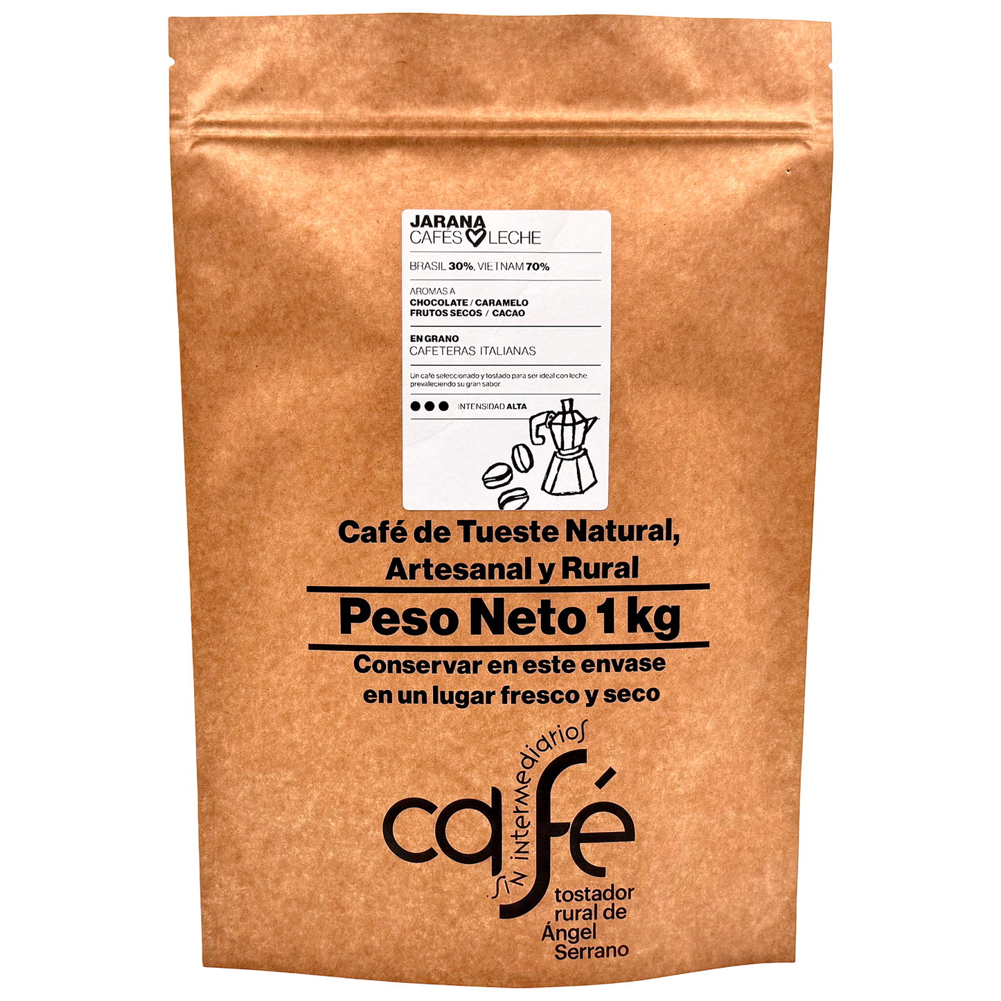 Cafe Sin Intermediarios Café Vietnam Jarana En Grano Para Italiana (moka) 1 Kg_0
