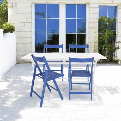 Well Home Mobiliario & Decoración - Pack 4 Sillas Bas En Madera De Haya, Acabado Azul