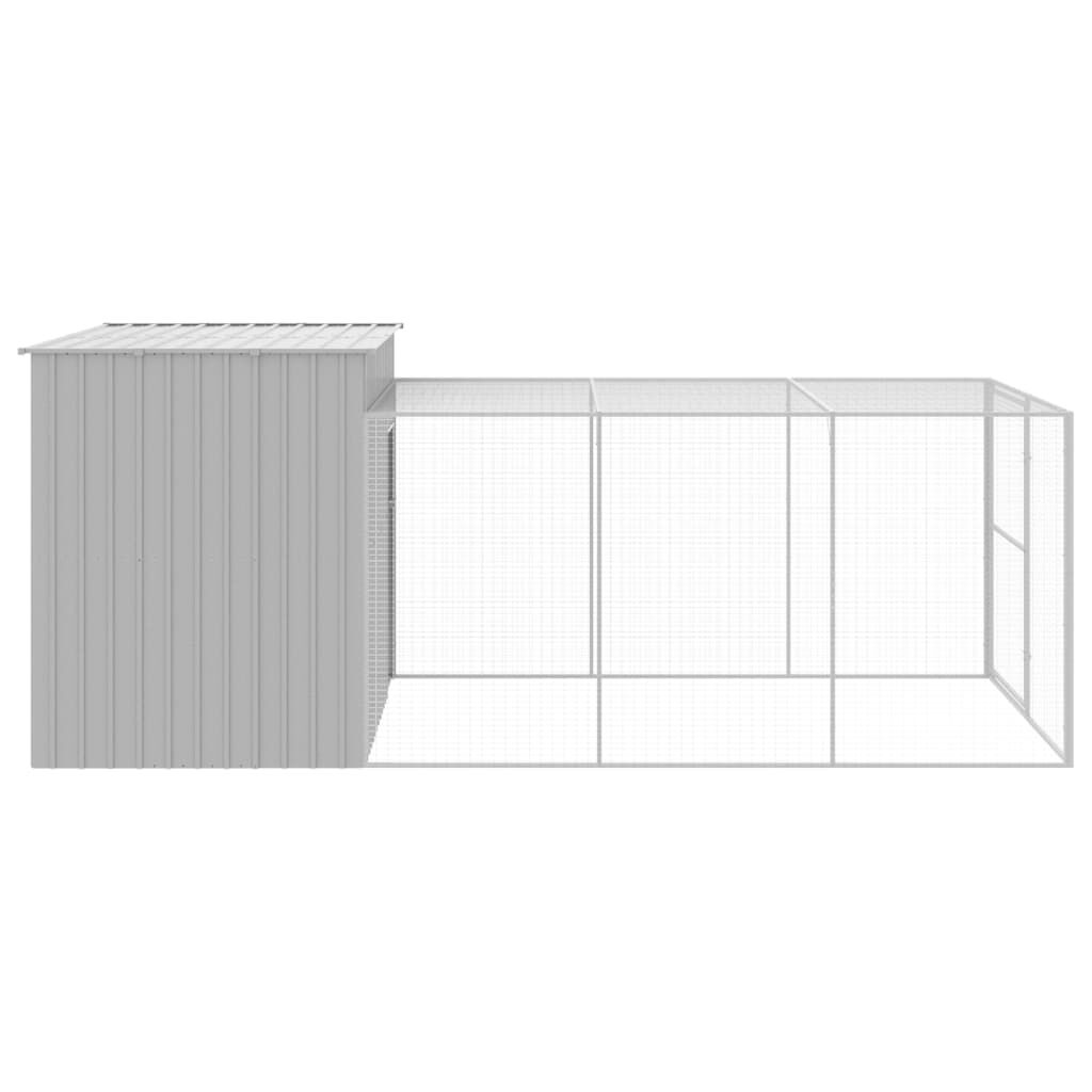 Vidaxl Caseta Perros Corral Acero Galvanizado Gris Claro 214x457x181cm_3