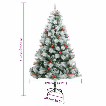 Vidaxl Árbol De Navidad Artificial Con Bisagras 300 Led Y Bolas 210 Cm_2