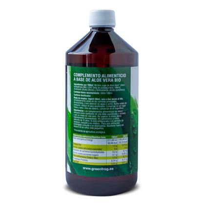 Green Frog - Jugo De Aloe Vera (99,8%) Con Pulpa - 1 Litro - 100% Ecológico_1