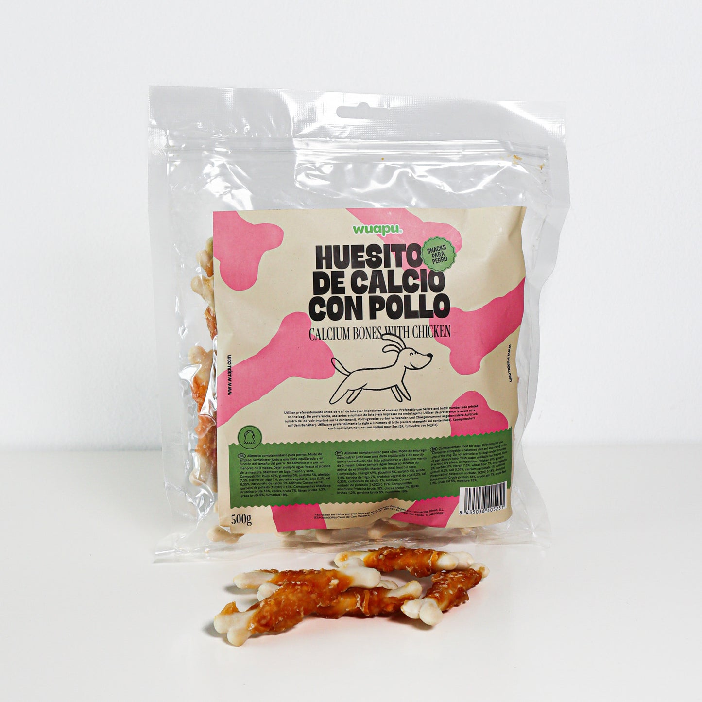 Snack Natural Para Perro Huesitos De Calcio Con Pollo Wuapu 500gr_3