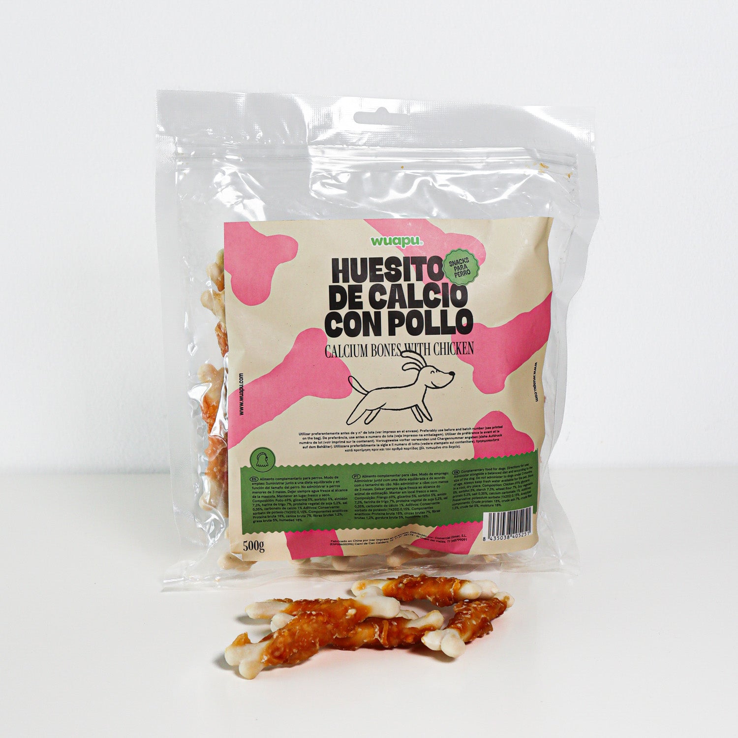Snack Natural Para Perro Huesitos De Calcio Con Pollo Wuapu 500gr_3