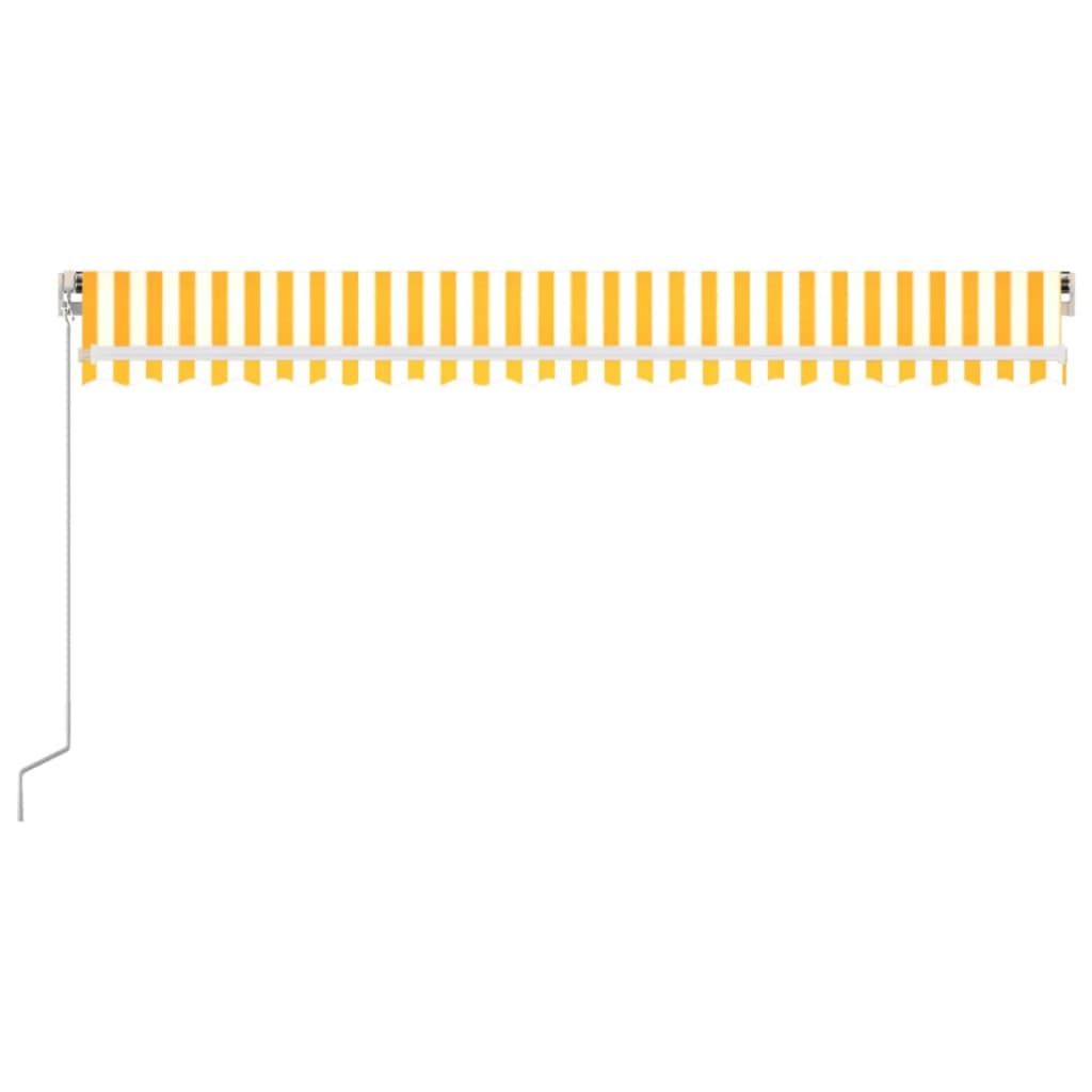 Toldo Retráctil Manual Amarillo Y Blanco 500x300 Cm_2