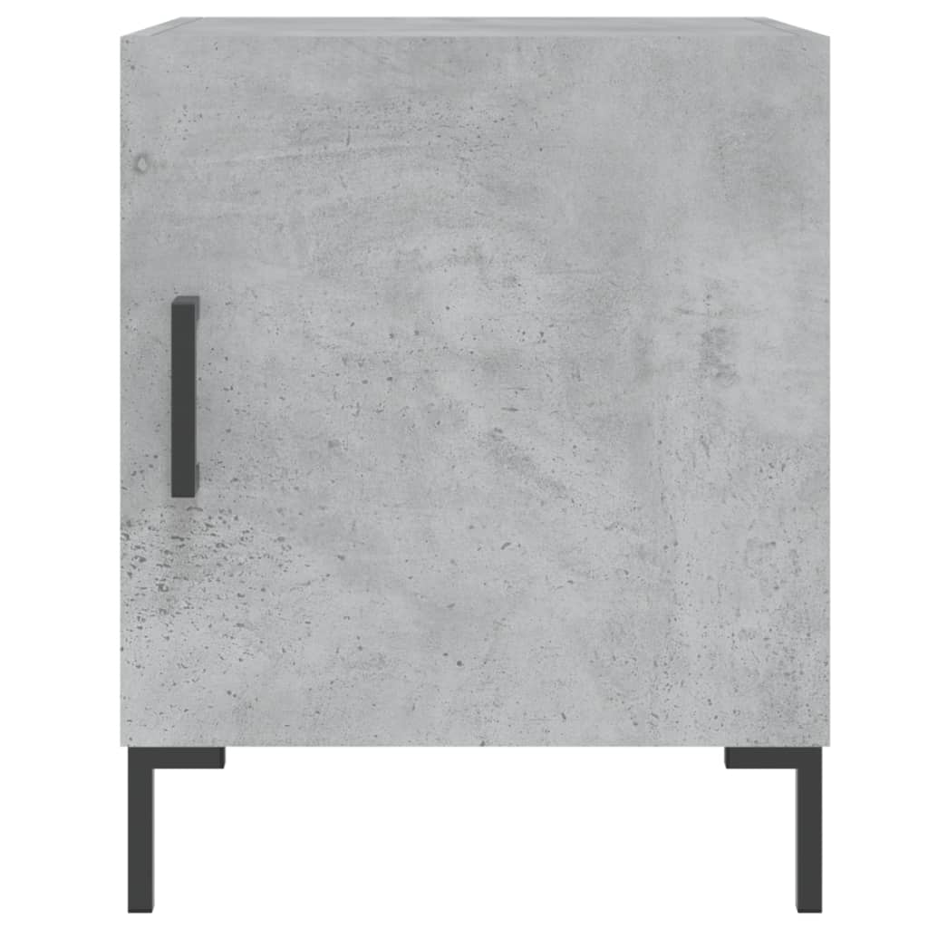 Mesita De Noche Madera De Ingeniería Gris Hormigón 40x40x50 Cm_2