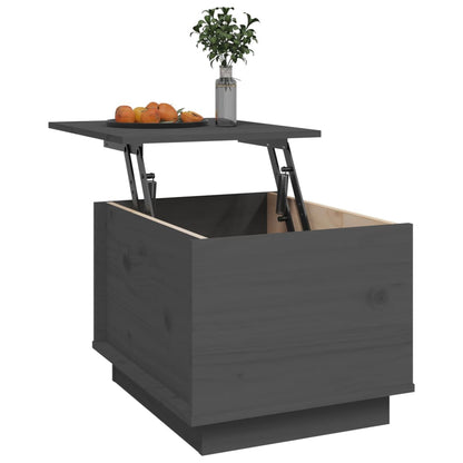 Mesa De Centro De Madera Maciza De Pino Gris 40x50x35 Cm_3