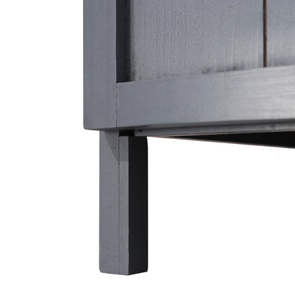 Outsunny Armario Jardín De Madera Con Mesa 2 Puertas Y 2 Estantes 98x48x95,5 Cm_3