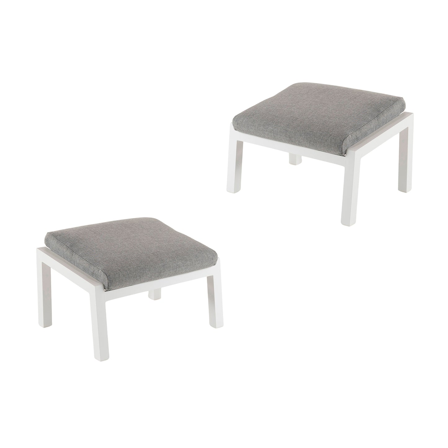 Puff De Exterior, Reforzado, Aluminio, Color Blanco, Reposapies:60x47x38_0