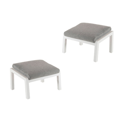 Puff De Exterior, Reforzado, Aluminio, Color Blanco, Reposapies:60x47x38_0