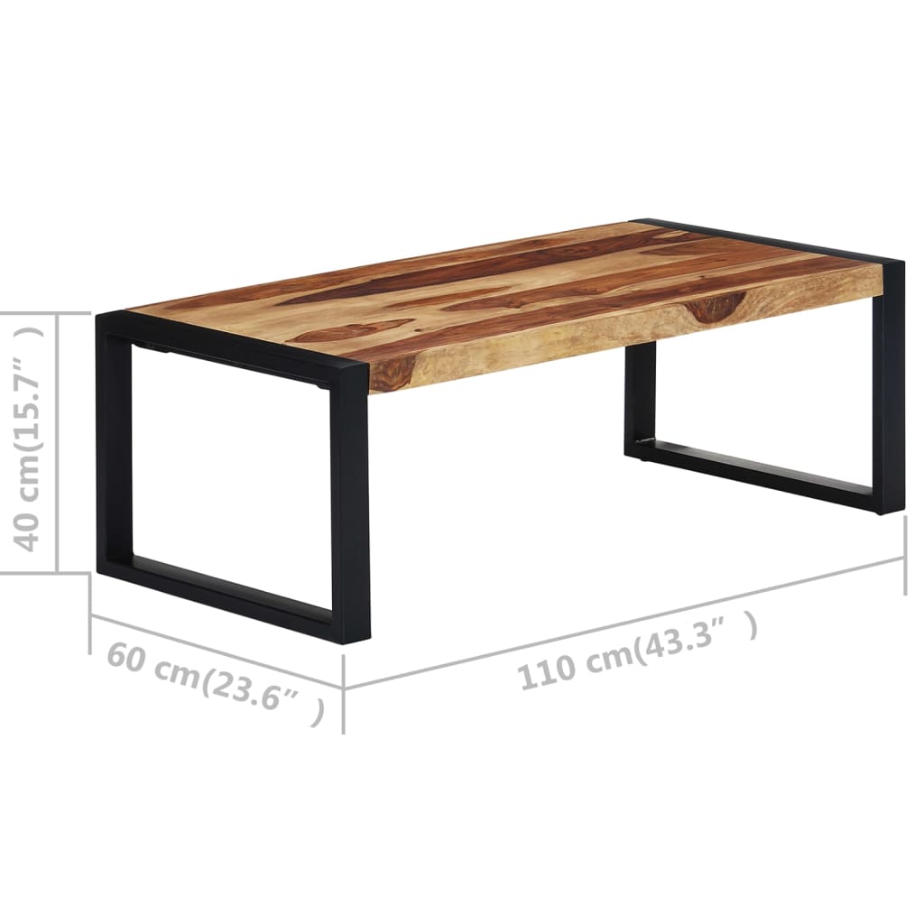 Mesa De Centro De Madera Maciza De Sheesham 110x60x40 Cm_3
