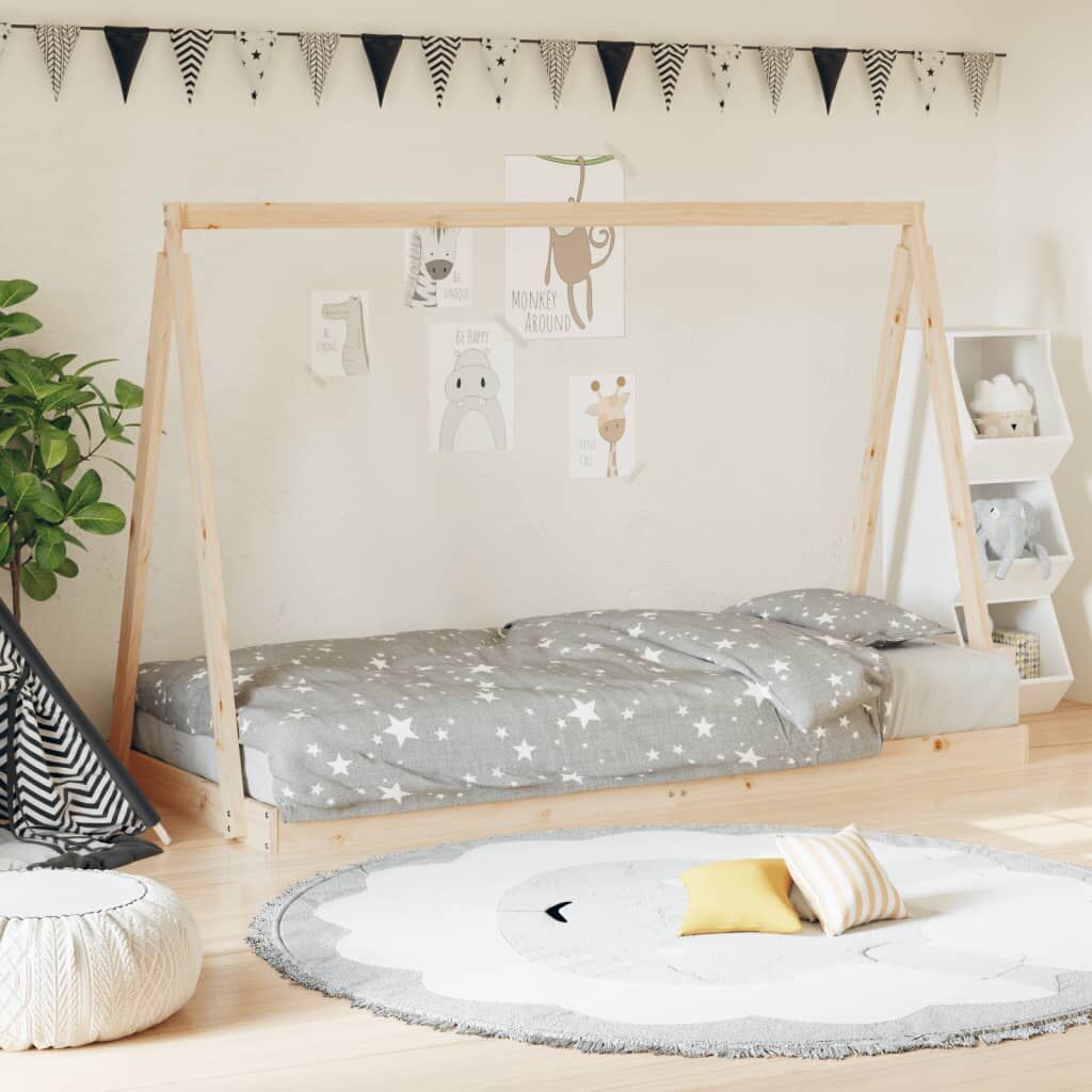 Vidaxl Estructura De Cama Para Niños Madera Maciza De Pino 90x200 Cm_1
