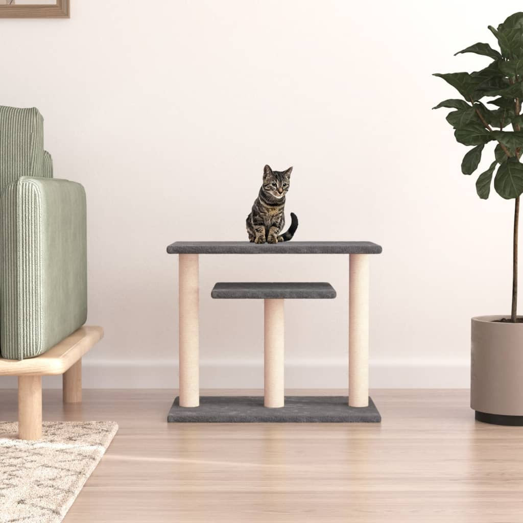 Vidaxl Postes Rascadores Para Gatos Con Plataformas Gris Oscuro 62,5cm_1