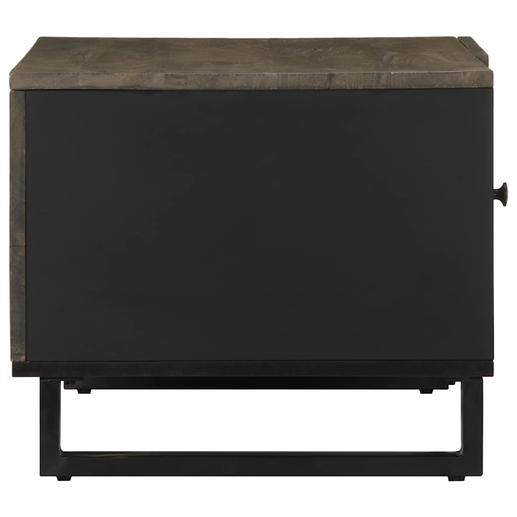 Mesa De Centro Madera Maciza De Mango Negra 80x50x40 Cm_2
