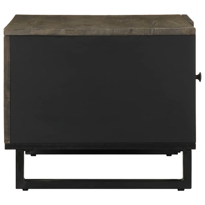 Mesa De Centro Madera Maciza De Mango Negra 80x50x40 Cm_2