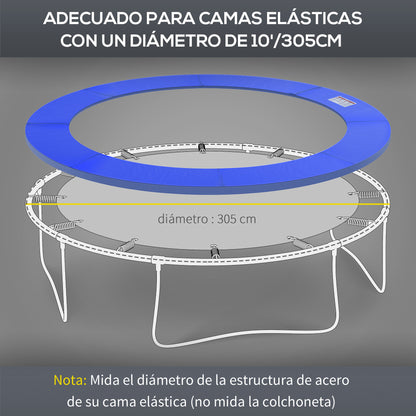 Homcom Cubierta De Protección Acolchada Borde De Seguridad Para Trampolines Cama Elástica Con Diámetro Ø305 Cm Azul_4