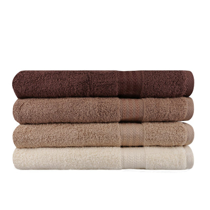 Juego De Toallas De Baño (4 Piezas) Crema, Beige Y Marrón_1