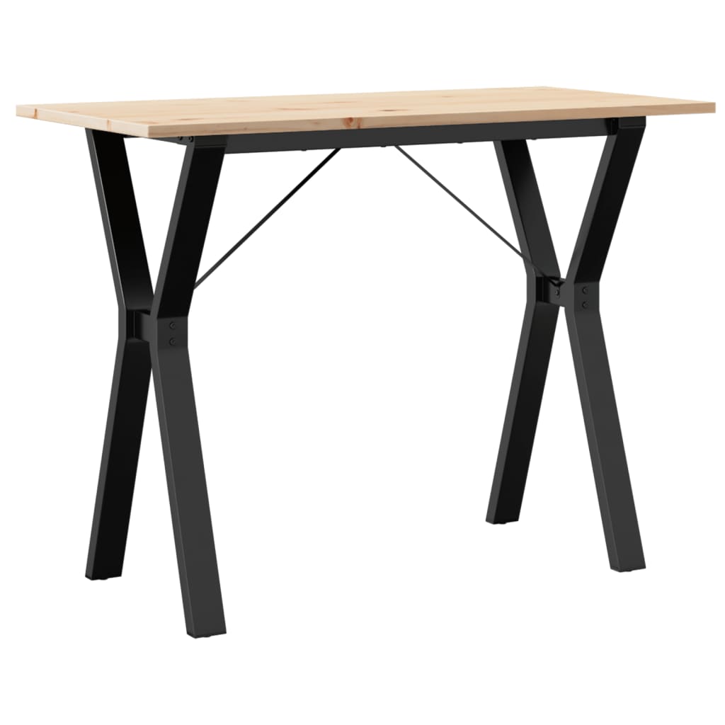 Mesa De Comedor Marco Y Madera Maciza Pino Y Acero 100x50x75cm_4