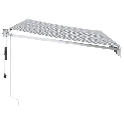 Toldo Retráctil Aluminio Y Tela Antracita Y Blanco 3,5x2,5 M_3