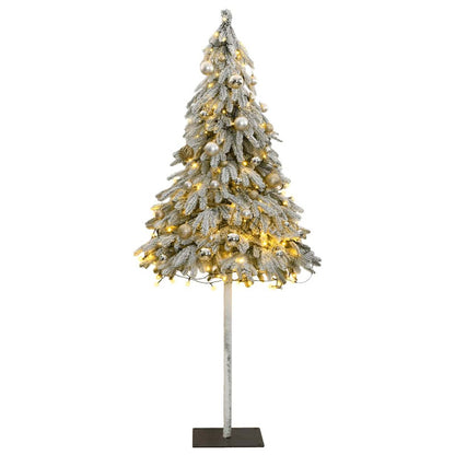 Vidaxl Árbol De Navidad Artificial Con 150 Leds Bolas Y Nieve 120 Cm_0