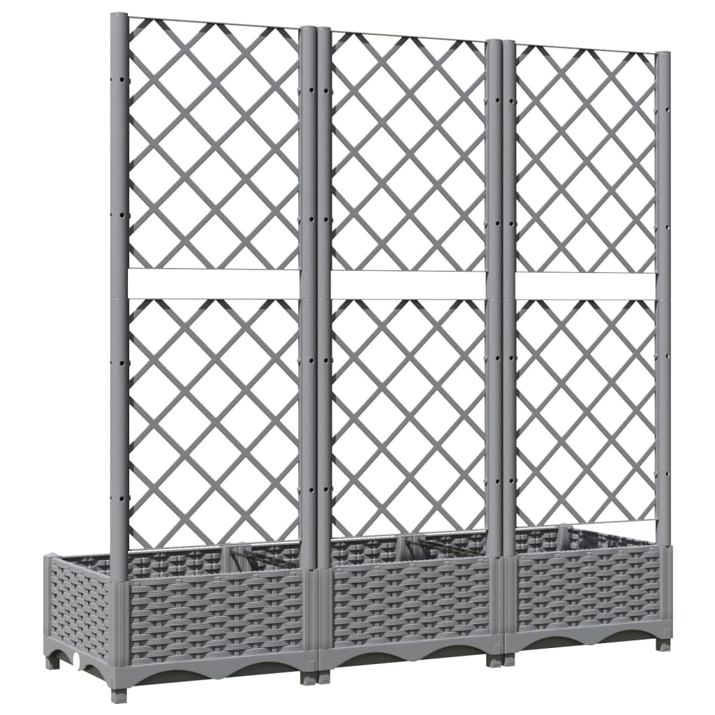 Jardinera Con Enrejado Pp Gris Claro 120x40x121,5 Cm_3