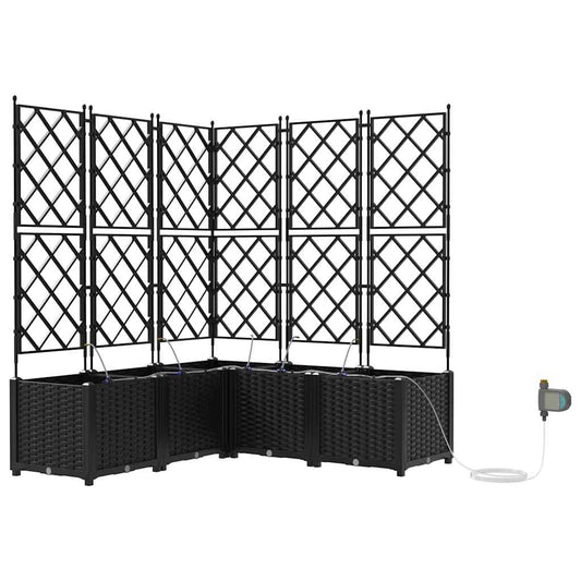 Vidaxl Jardineras Negro 120 X 120 X 142 Cm Acero_0