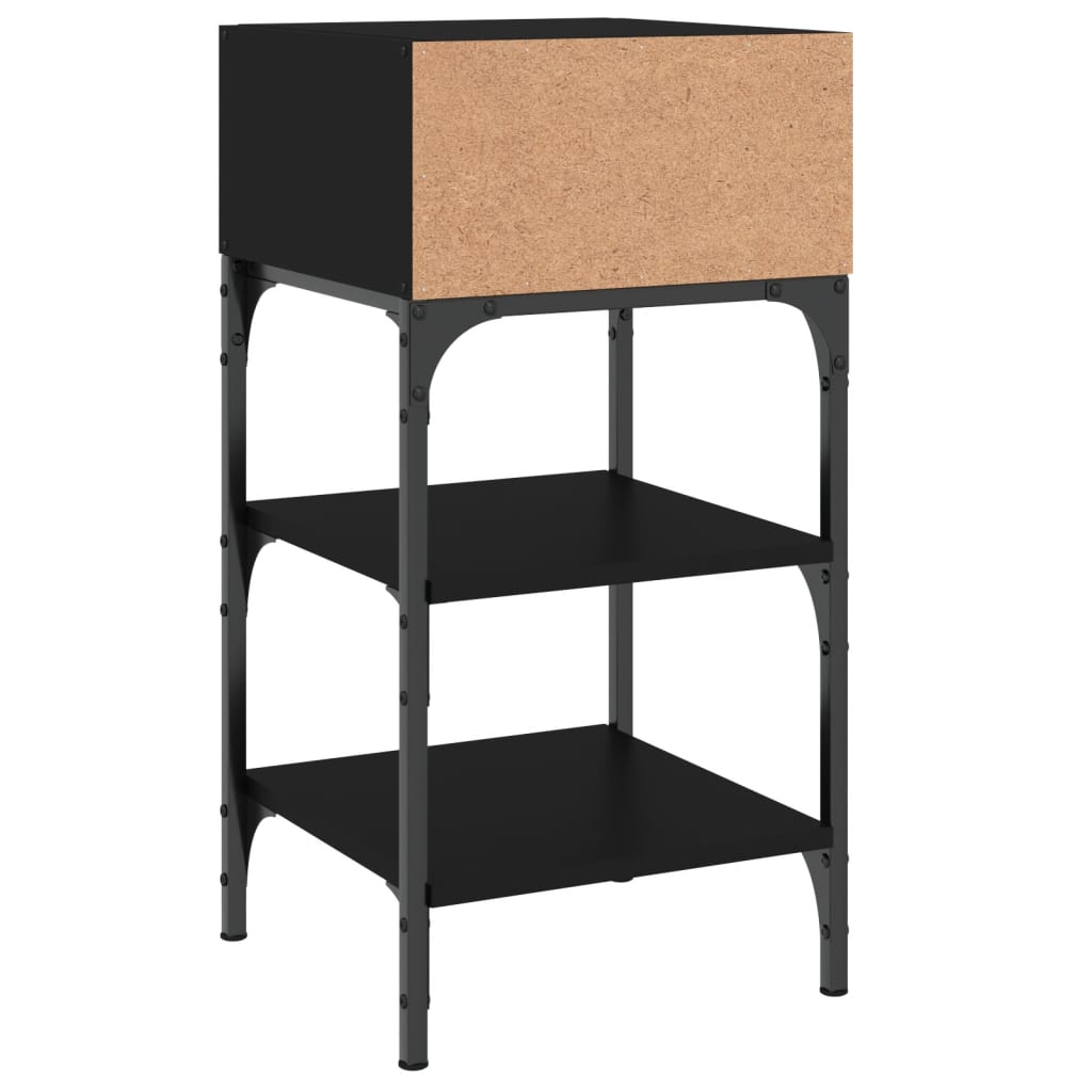 Mesita De Noche Madera De Ingeniería Negro 35x34,5x70 Cm_4