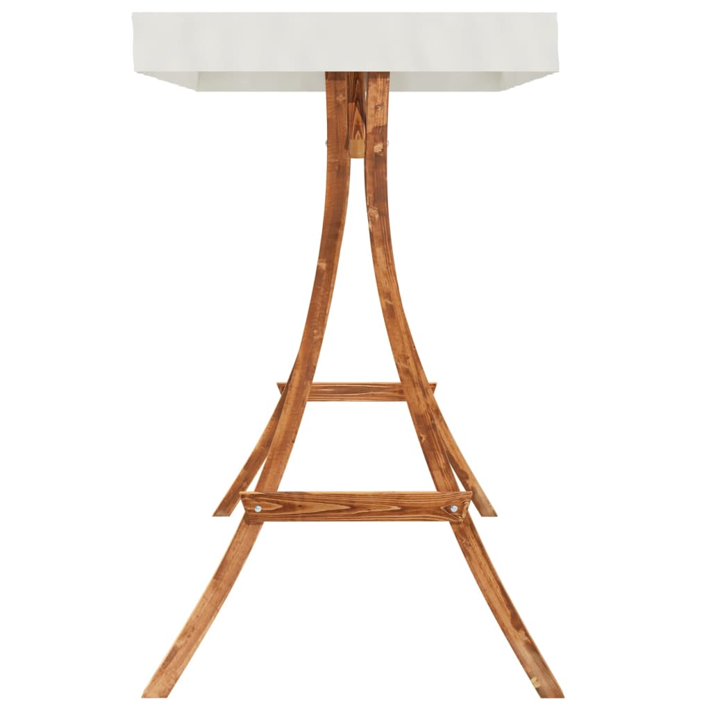 Tumbona Columpio Con Toldo Madera Maciza Abeto Acabado De Teca_5