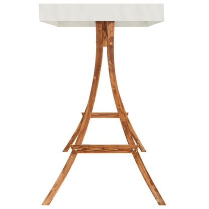Tumbona Columpio Con Toldo Madera Maciza Abeto Acabado De Teca_5