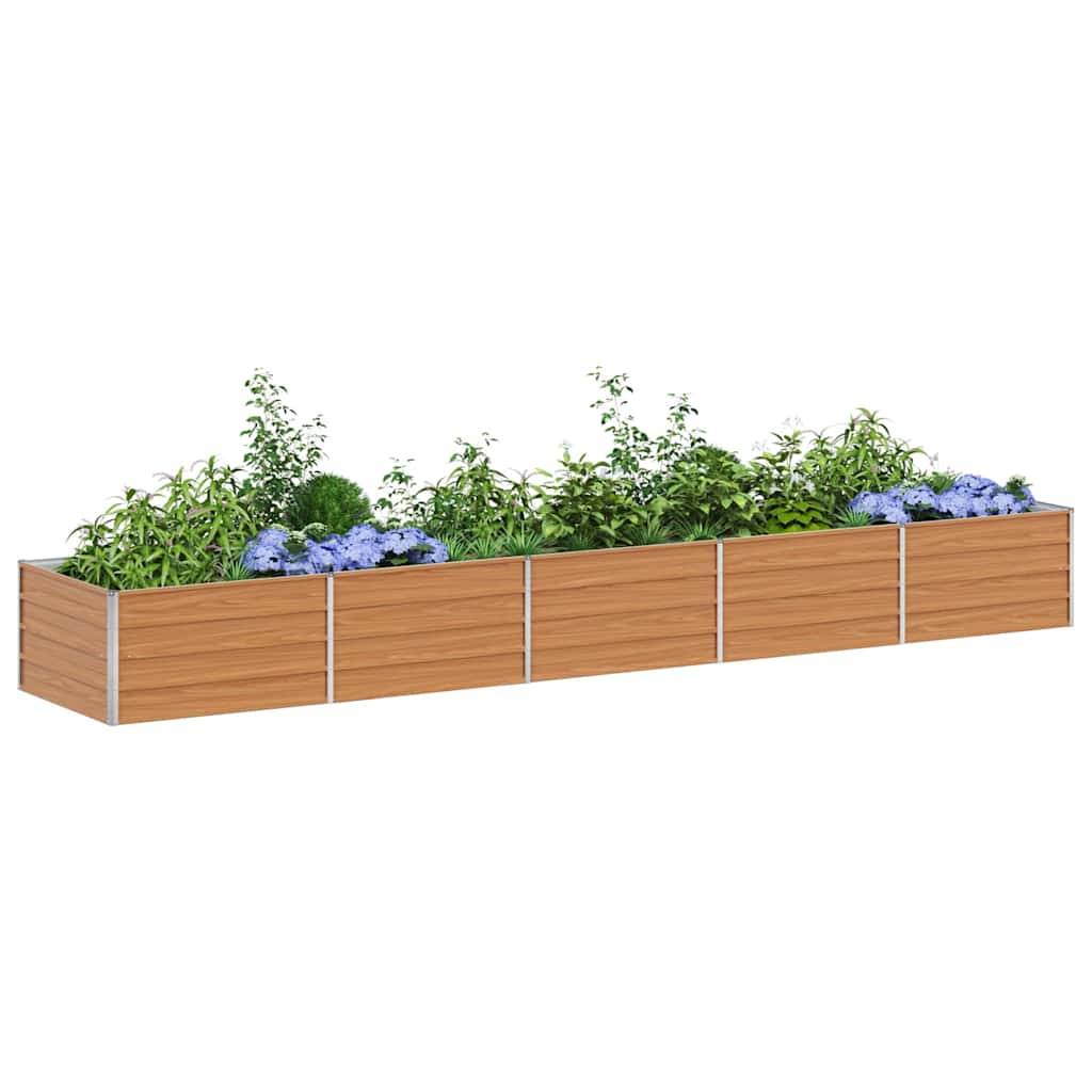 Arriate Elevado Marrón Claro 400 X 80 X 45 Cm Acero Galvanizado_2